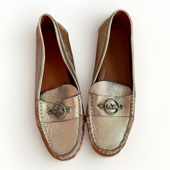 Coach Women's Margot Champagne Gold Casual Loafer Shoes - Women's Size 9.5 - Picture 2 of 11